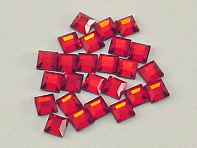 36Pcs. 4MM SQUARE LIGHT SIAM HOTFIX European Rhinestones